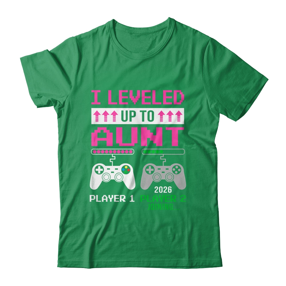 Leveled Up To Aunt 2026 Funny Video Game Soon To Be Aunt Shirt & Hoodie | siriusteestore