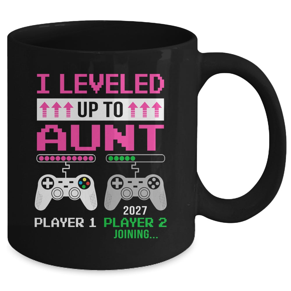 Leveled Up To Aunt 2027 Funny Video Game Soon To Be Aunt Mug | siriusteestore