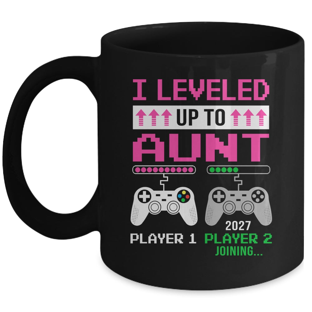 Leveled Up To Aunt 2027 Funny Video Game Soon To Be Aunt Mug | siriusteestore