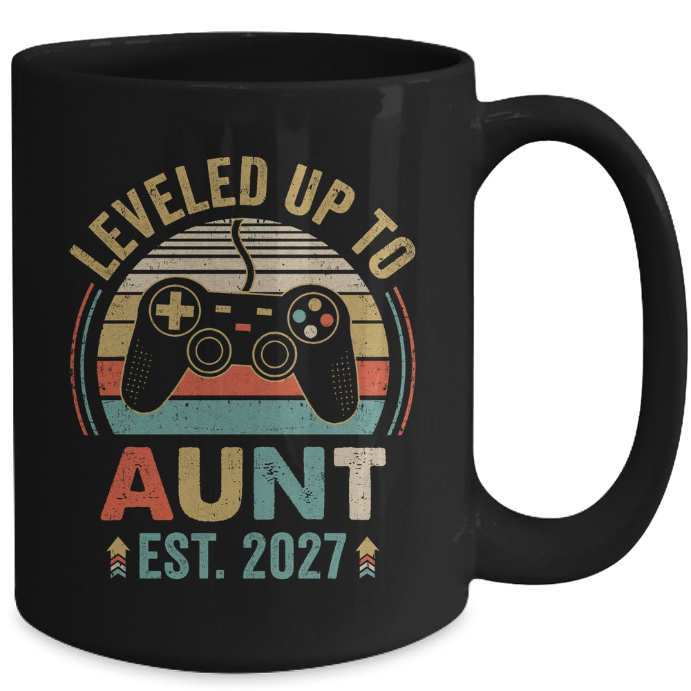 Leveled Up To Aunt 2027 Video Game Promoted To Aunt Mug | siriusteestore