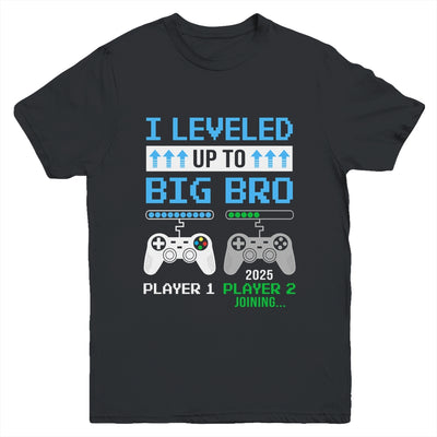 Leveled Up To Big Brother 2025 Funny Video Game Soon To Be Brother Youth Shirt | siriusteestore
