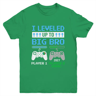 Leveled Up To Big Brother 2027 Funny Video Game Soon To Be Brother Youth Shirt | siriusteestore