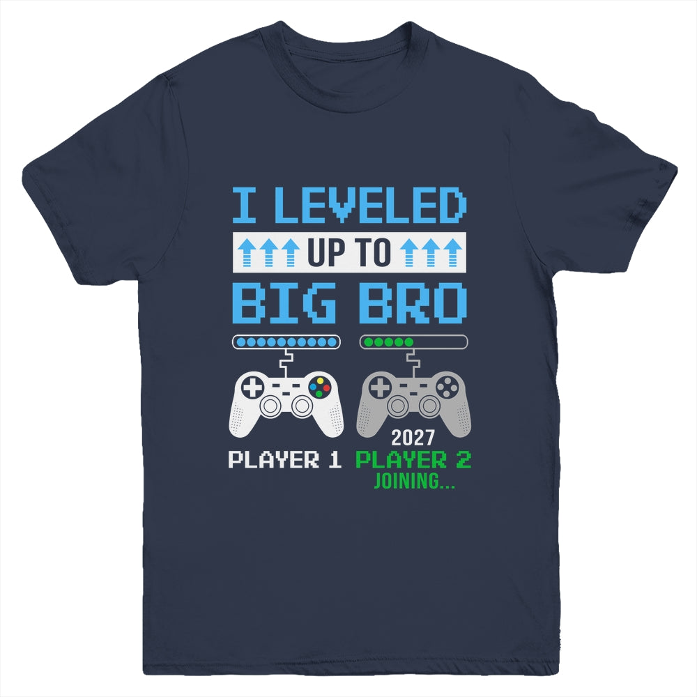Leveled Up To Big Brother 2027 Funny Video Game Soon To Be Brother Youth Shirt | siriusteestore