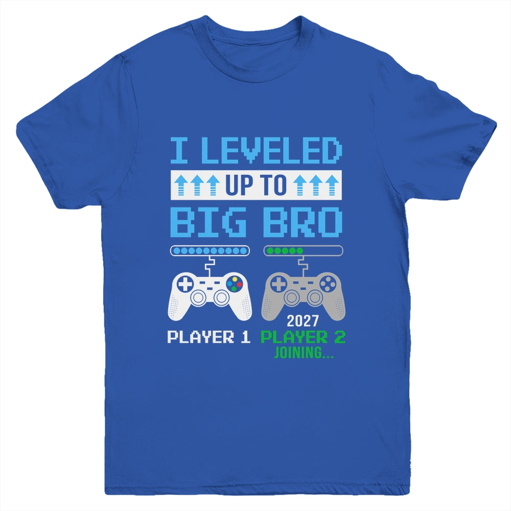 Leveled Up To Big Brother 2027 Funny Video Game Soon To Be Brother Youth Shirt | siriusteestore