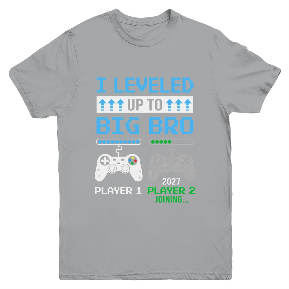Leveled Up To Big Brother 2027 Funny Video Game Soon To Be Brother Youth Shirt | siriusteestore