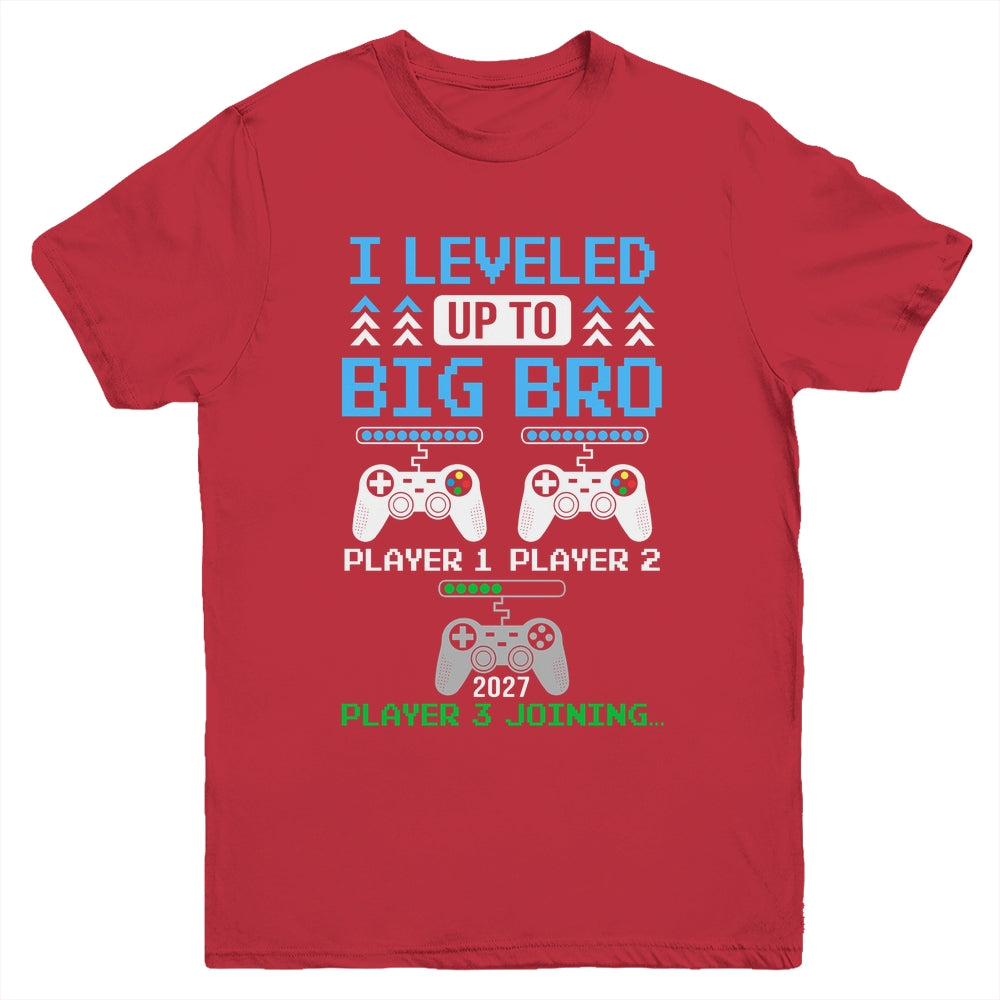 Leveled Up To Big Brother Again Big Brother Est 2027 Kids Youth Shirt | siriusteestore