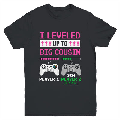 Leveled Up To Big Cousin 2024 Funny Video Game Soon To Be Cousin Youth Shirt | siriusteestore
