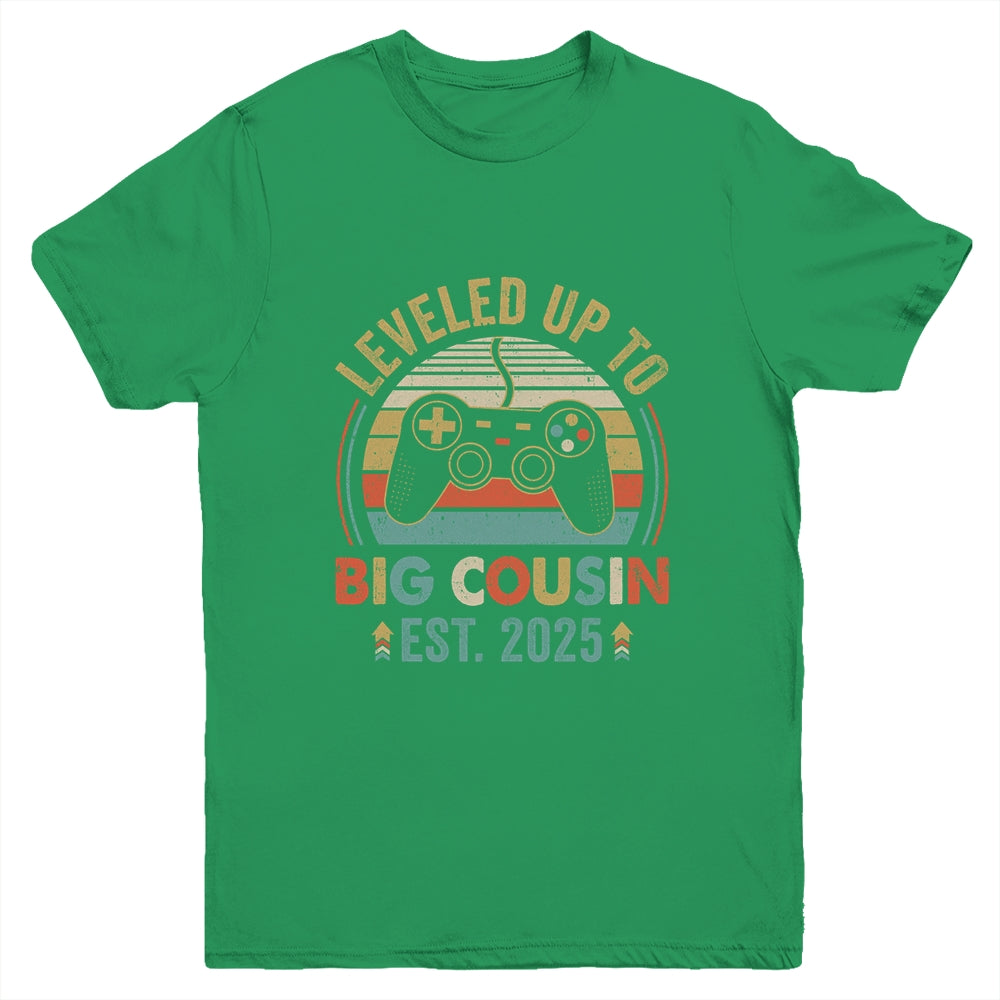 Leveled Up To Big Cousin 2025 Video Game Promoted To Cousin Youth Shirt | siriusteestore