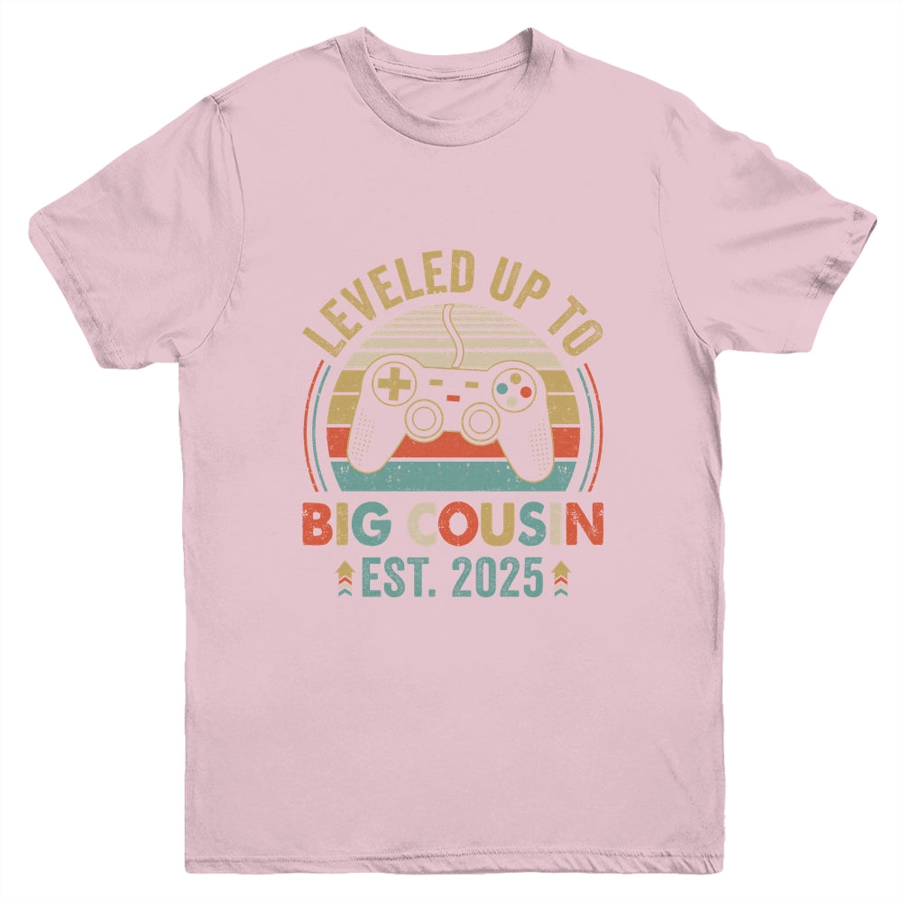 Leveled Up To Big Cousin 2025 Video Game Promoted To Cousin Youth Shirt | siriusteestore