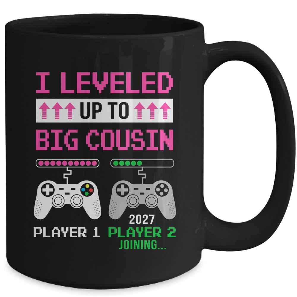 Leveled Up To Big Cousin 2027 Funny Video Game Soon To Be Cousin Mug | siriusteestore