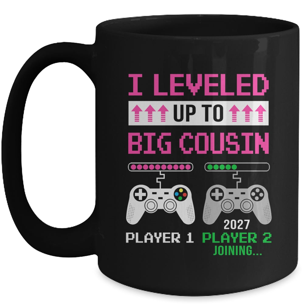 Leveled Up To Big Cousin 2027 Funny Video Game Soon To Be Cousin Mug | siriusteestore