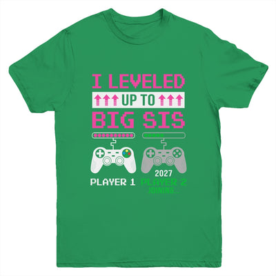 Leveled Up To Big Sister 2027 Funny Video Game Soon To Be Sister Youth Shirt | siriusteestore