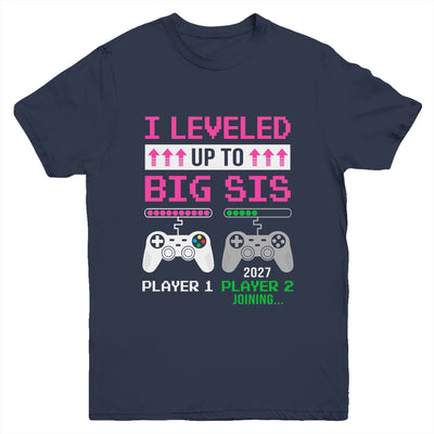 Leveled Up To Big Sister 2027 Funny Video Game Soon To Be Sister Youth Shirt | siriusteestore