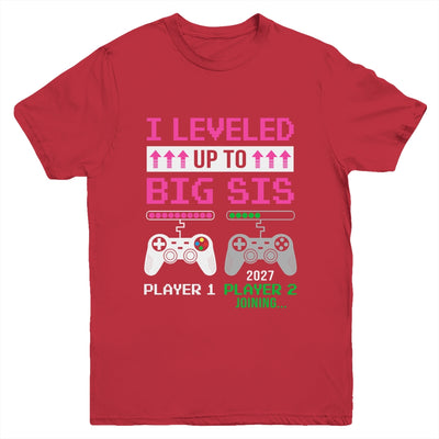 Leveled Up To Big Sister 2027 Funny Video Game Soon To Be Sister Youth Shirt | siriusteestore