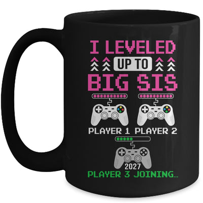 Leveled Up To Big Sister Again Big Sister Est 2027 Kids Mug | siriusteestore