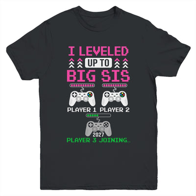 Leveled Up To Big Sister Again Big Sister Est 2027 Kids Youth Shirt | siriusteestore