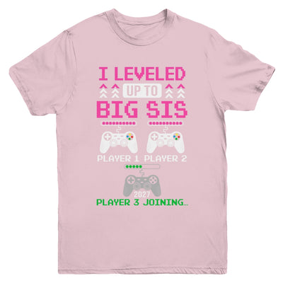 Leveled Up To Big Sister Again Big Sister Est 2027 Kids Youth Shirt | siriusteestore