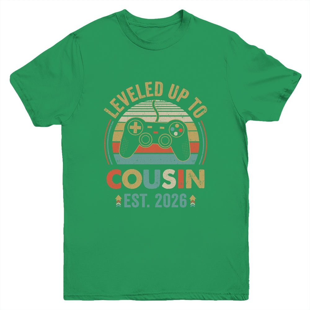 Leveled Up To Cousin 2026 Video Game Promoted To Cousin Youth Shirt | siriusteestore