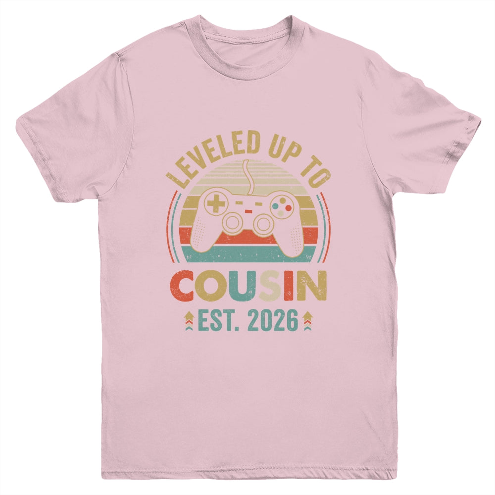 Leveled Up To Cousin 2026 Video Game Promoted To Cousin Youth Shirt | siriusteestore