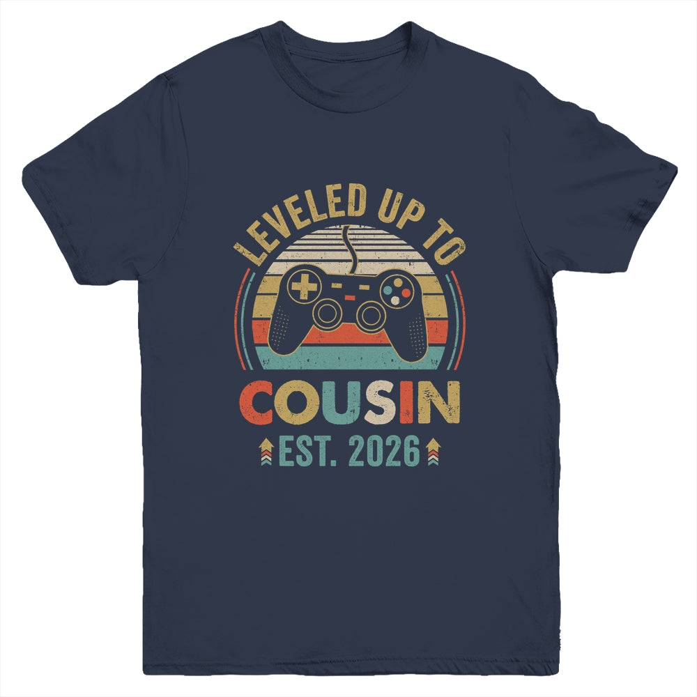 Leveled Up To Cousin 2026 Video Game Promoted To Cousin Youth Shirt | siriusteestore