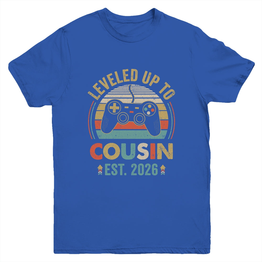 Leveled Up To Cousin 2026 Video Game Promoted To Cousin Youth Shirt | siriusteestore