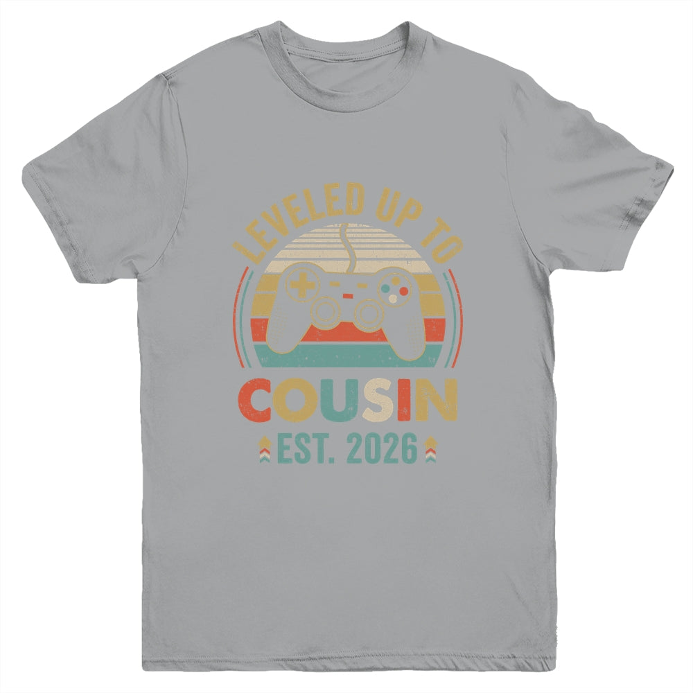 Leveled Up To Cousin 2026 Video Game Promoted To Cousin Youth Shirt | siriusteestore