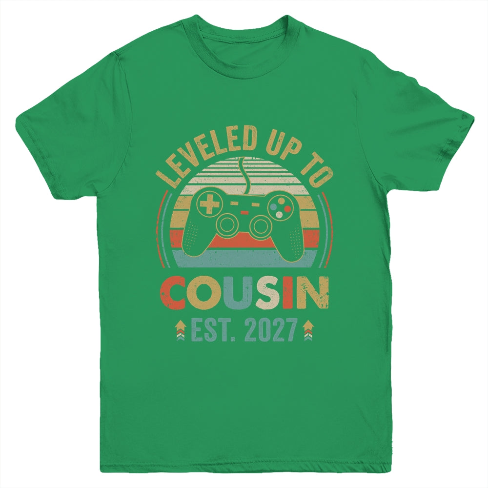 Leveled Up To Cousin 2027 Video Game Promoted To Cousin Youth Shirt | siriusteestore