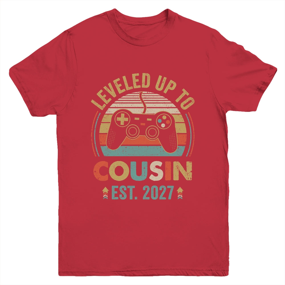 Leveled Up To Cousin 2027 Video Game Promoted To Cousin Youth Shirt | siriusteestore