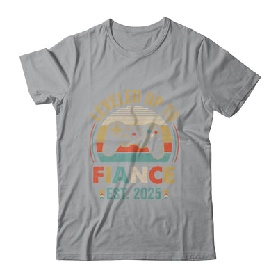 Leveled Up To Fiance 2025 Newly Engaged Matching Gamer Shirt & Hoodie | siriusteestore