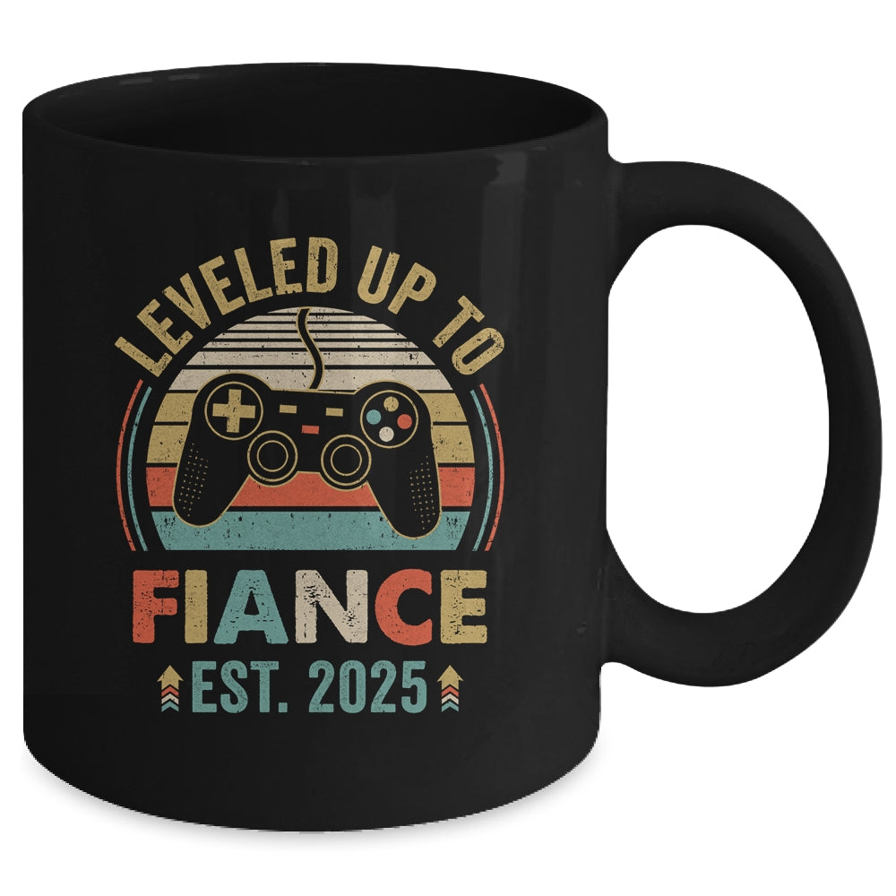Leveled Up To Fiance 2025 Newly Engaged Matching Gamer Mug | siriusteestore