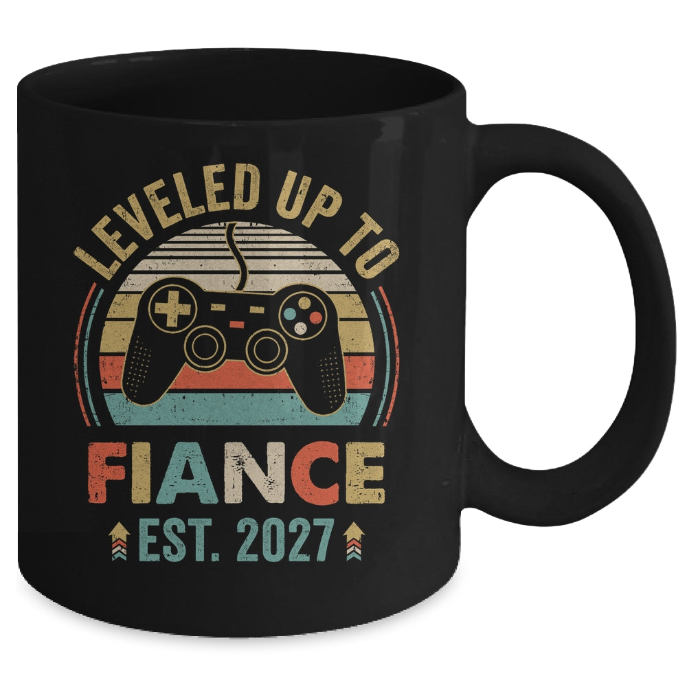 Leveled Up To Fiance 2027 Newly Engaged Matching Gamer Mug | siriusteestore