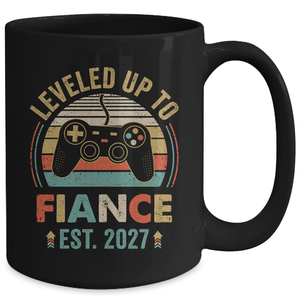 Leveled Up To Fiance 2027 Newly Engaged Matching Gamer Mug | siriusteestore