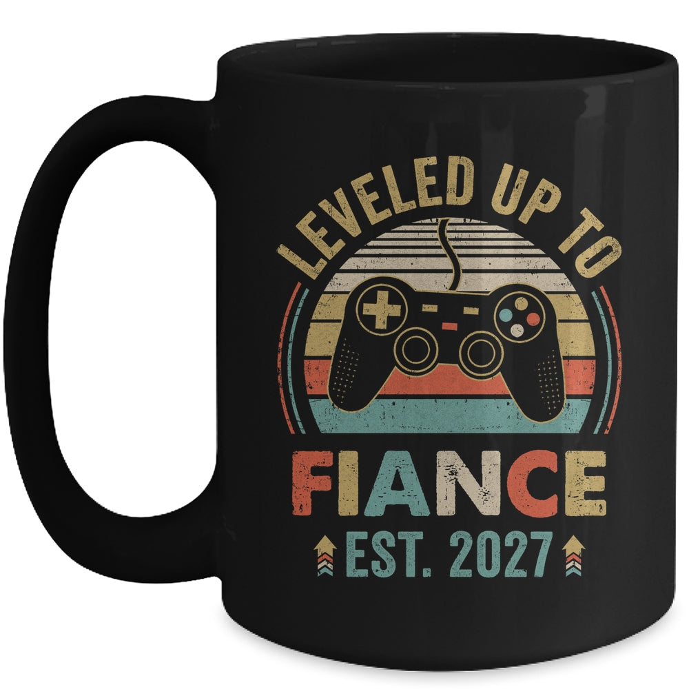 Leveled Up To Fiance 2027 Newly Engaged Matching Gamer Mug | siriusteestore