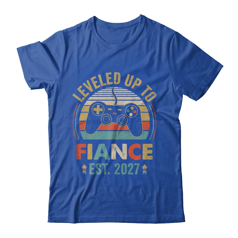 Leveled Up To Fiance 2027 Newly Engaged Matching Gamer Shirt & Hoodie | siriusteestore