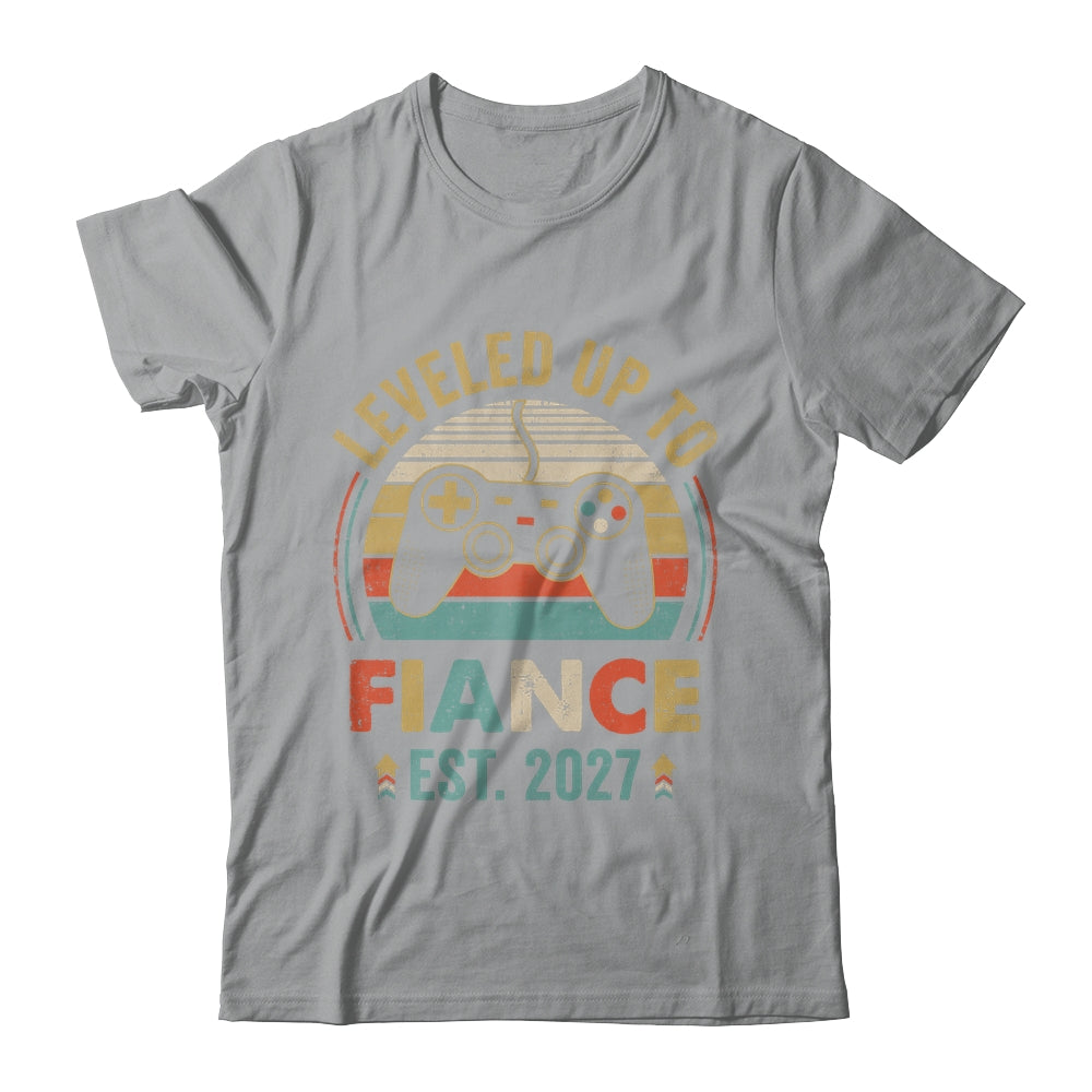 Leveled Up To Fiance 2027 Newly Engaged Matching Gamer Shirt & Hoodie | siriusteestore