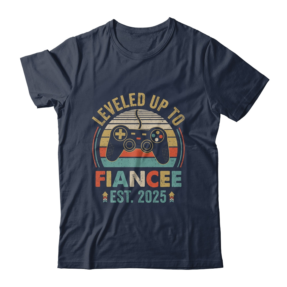 Leveled Up To Fiancee 2025 Newly Engaged Matching Gamer Shirt & Tank Top | siriusteestore