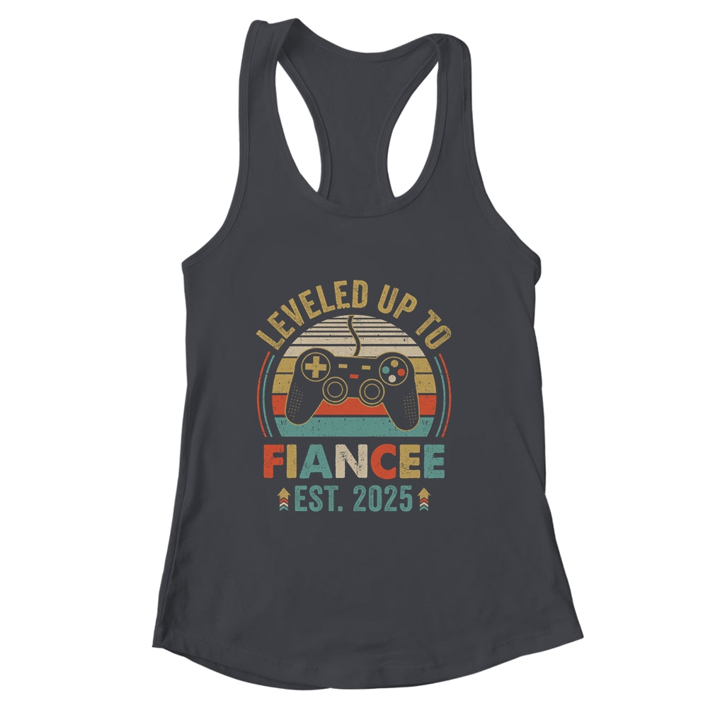 Leveled Up To Fiancee 2025 Newly Engaged Matching Gamer Shirt & Tank Top | siriusteestore
