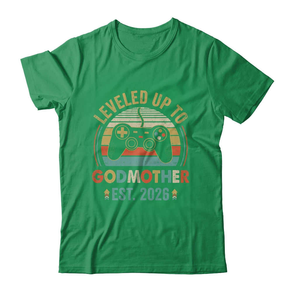 Leveled Up To Godmother 2026 Video Game Soon To Be Godmother Shirt & Hoodie | siriusteestore