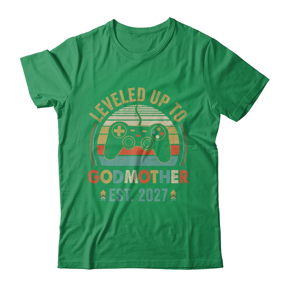 Leveled Up To Godmother 2027 Video Game Soon To Be Godmother Shirt & Hoodie | siriusteestore