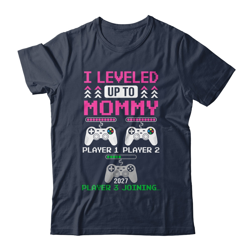 Leveled Up To Mommy Again Funny Funny Gamer Mom Est 2027 Shirt & Hoodie | siriusteestore