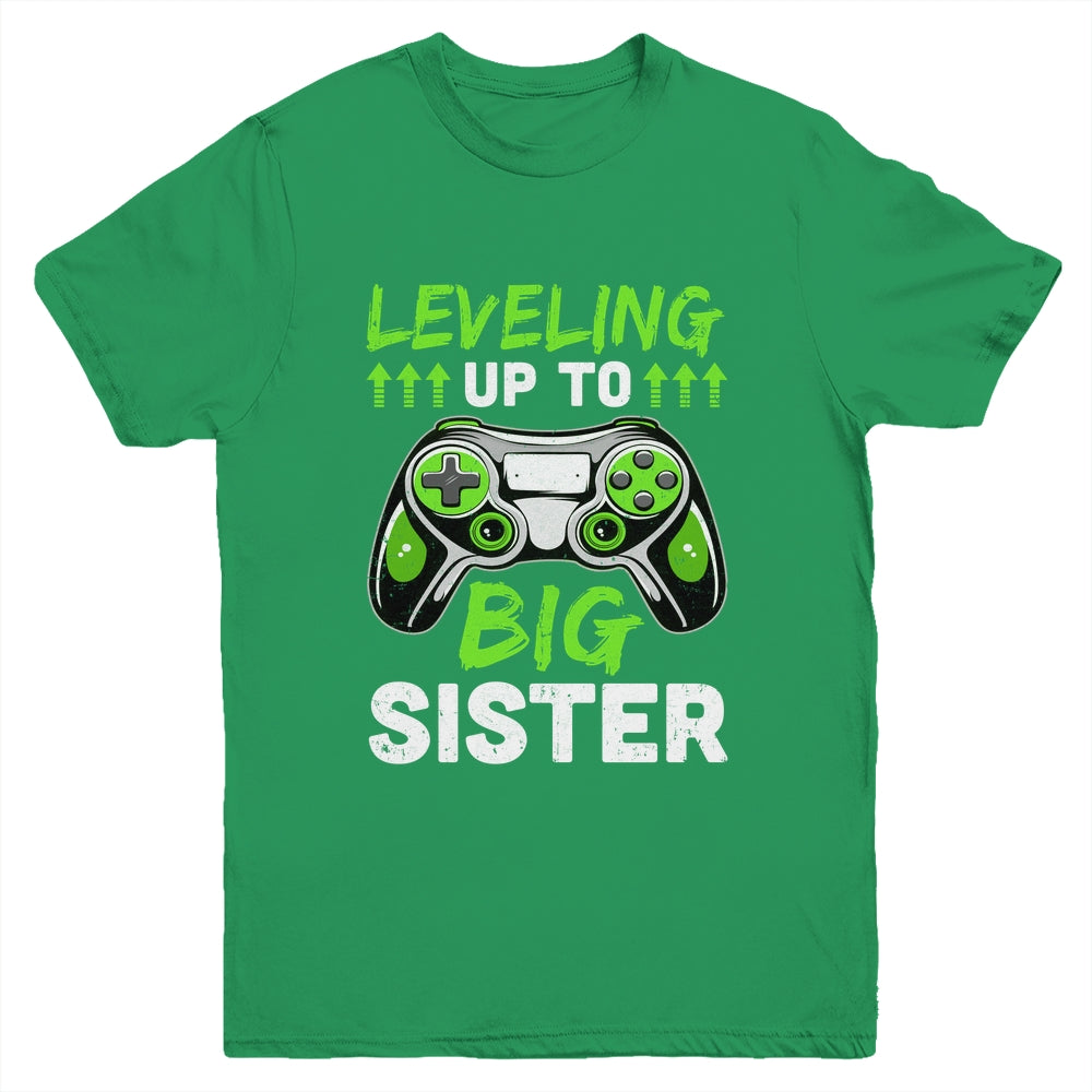 Leveling Up To Big Sister Promoted To Big Sister Gaming Youth Shirt | siriusteestore