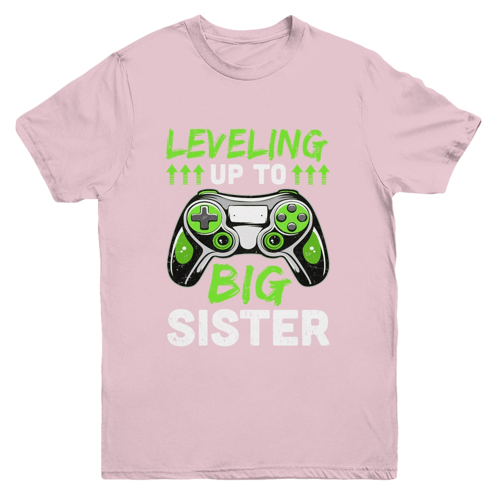 Leveling Up To Big Sister Promoted To Big Sister Gaming Youth Shirt | siriusteestore