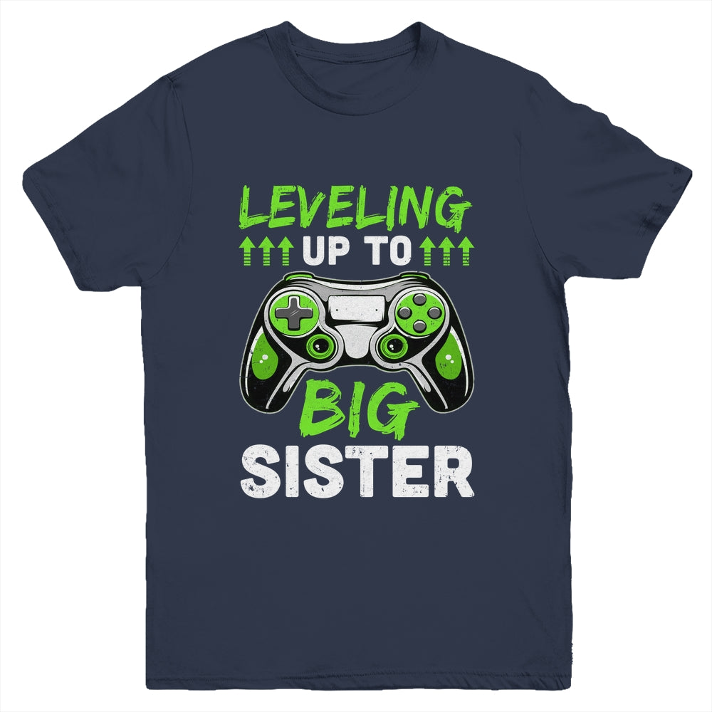Leveling Up To Big Sister Promoted To Big Sister Gaming Youth Shirt | siriusteestore