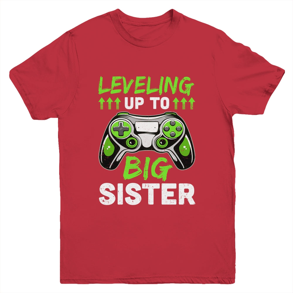 Leveling Up To Big Sister Promoted To Big Sister Gaming Youth Shirt | siriusteestore