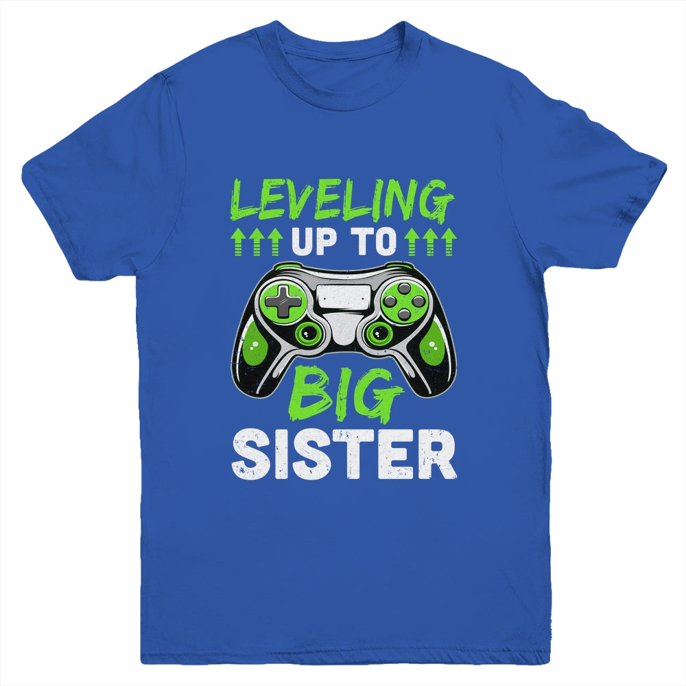 Leveling Up To Big Sister Promoted To Big Sister Gaming Youth Shirt | siriusteestore