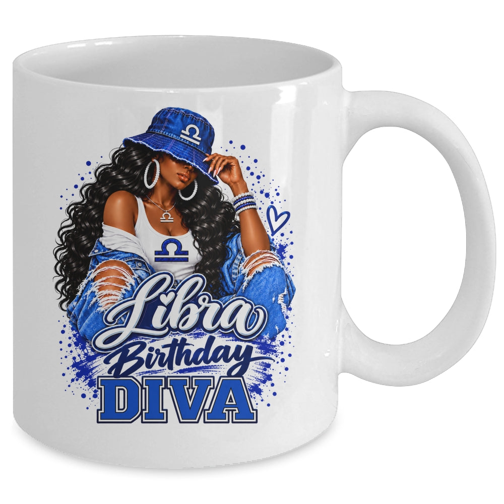 Libra Birthday Diva Black Queen September Woman October Girl Mug | siriusteestore
