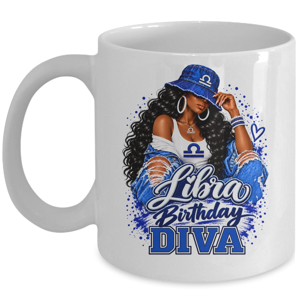 Libra Birthday Diva Black Queen September Woman October Girl Mug | siriusteestore