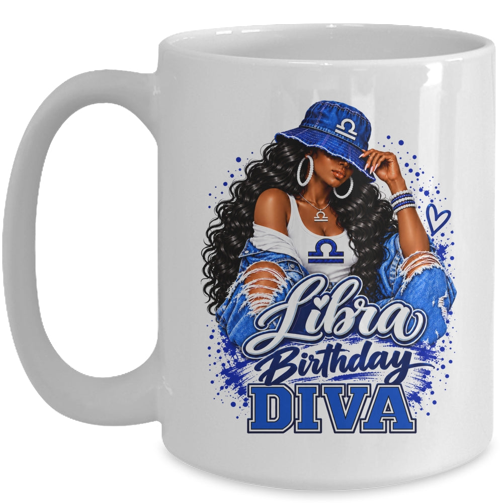 Libra Birthday Diva Black Queen September Woman October Girl Mug | siriusteestore