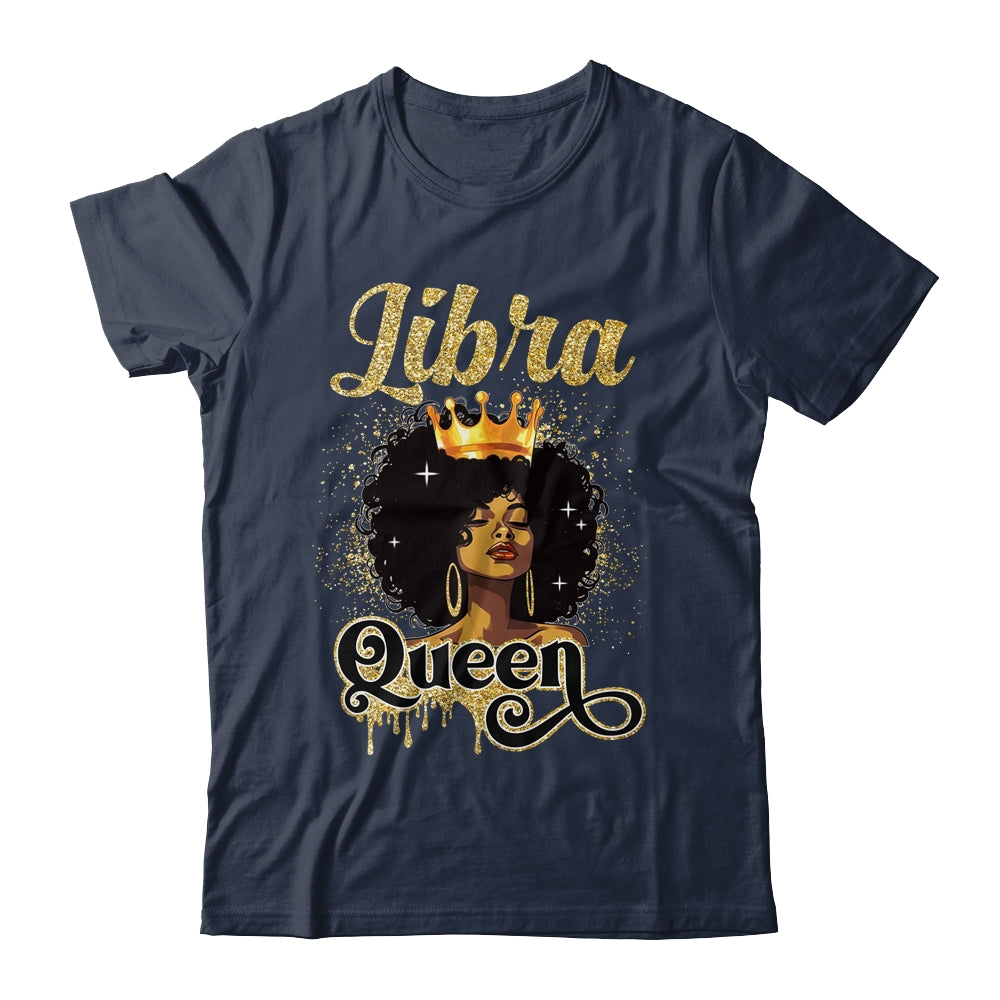 Libra Queen Birthday Afro Girls Black Zodiac Birthday Shirt & Tank Top | siriusteestore