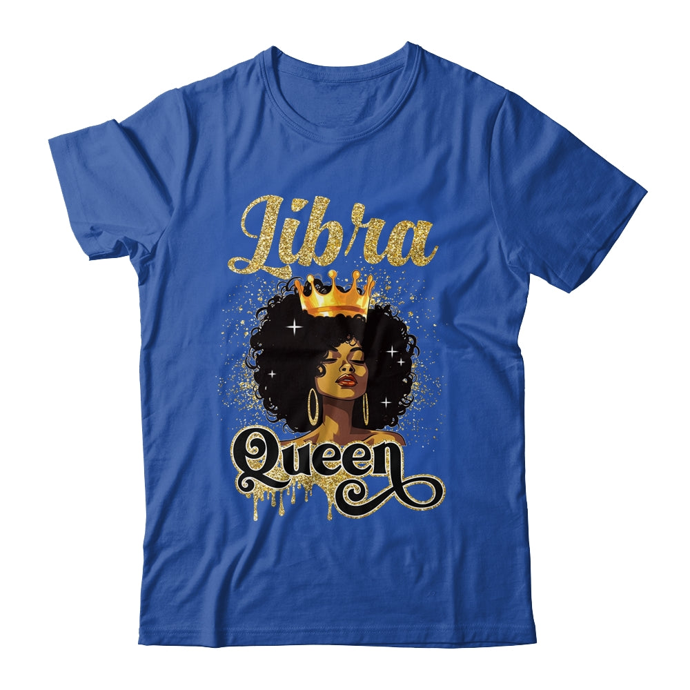 Libra Queen Birthday Afro Girls Black Zodiac Birthday Shirt & Tank Top | siriusteestore